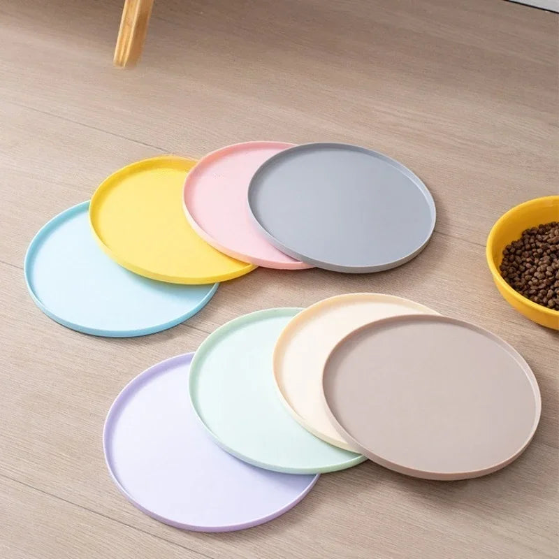 Pet meal mats are leak proof waterproof anti slip dirty and easy to cleanThey are rubber mats for cat and dog bowls and utensils
