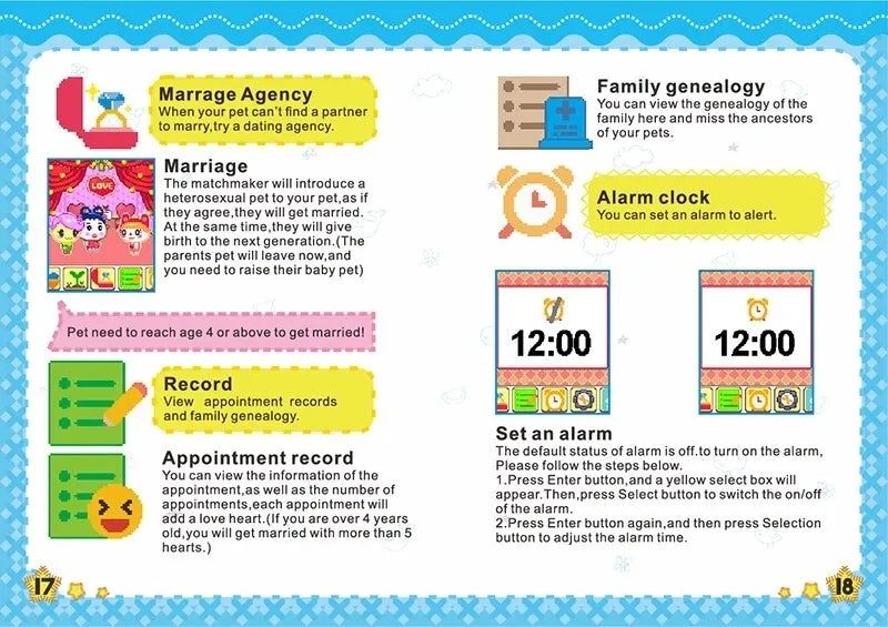 Electronic Virtual Pet With Color Screen Game Pocket Interactive Virtual Pet Dating Game Machine Kids Game Toys Girls