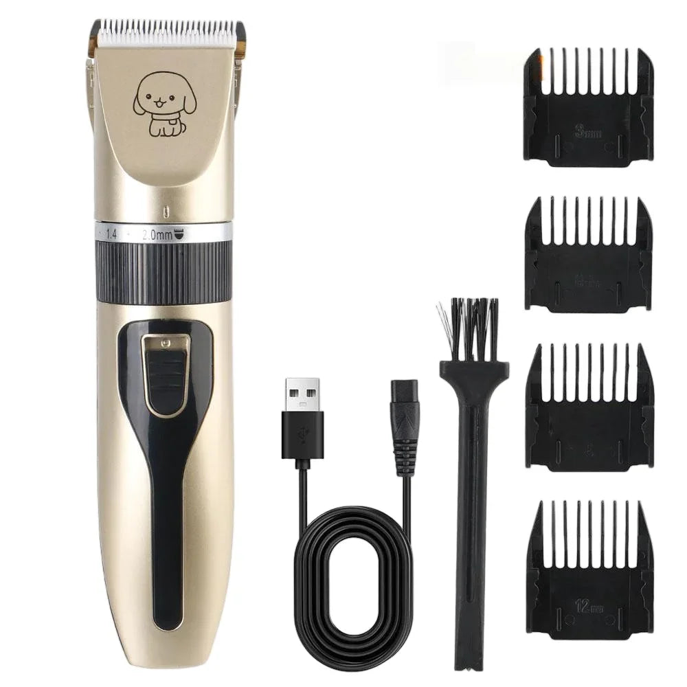 Pet electric clippers for dog and cat shaving; pet hair trimmer; electric beauty shaver.